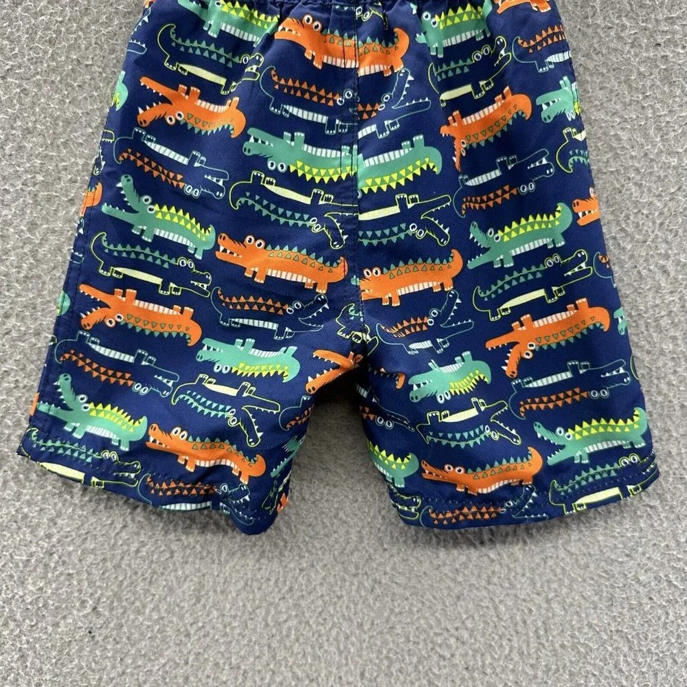 Quad‎ Seven Swim Trunks Baby Boys 24 Months Blue Alligator Swim Shorts Size 24M
